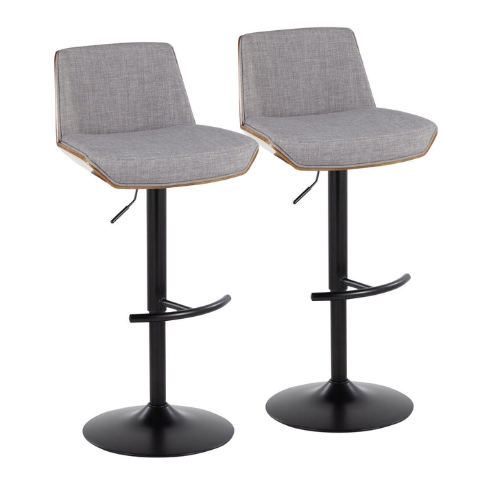 Corazza - Adjustable Barstool (Set of 2) - Black Base