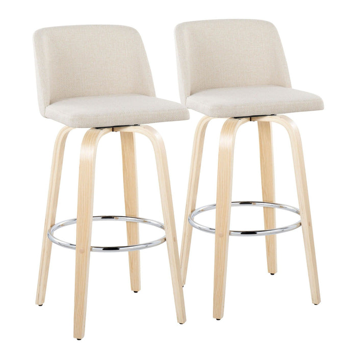 Toriano - 30" Fixed-height Barstool (Set of 2) - Cream Noize