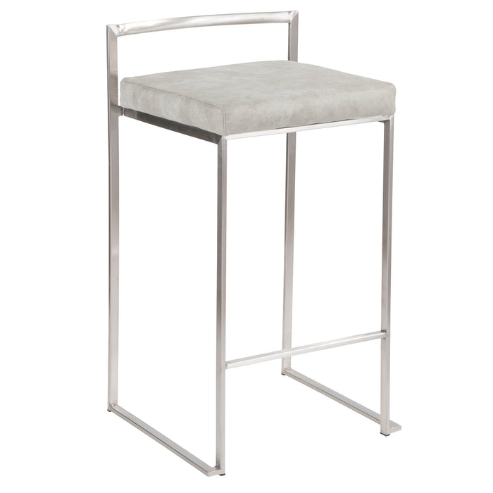 Fuji - Counter Stool Steel With Cushion - Stainless Steel