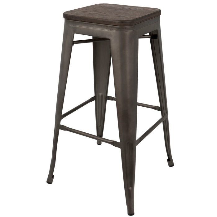 Mustang - 26" Fixed-Height Counter Stool With Swivel - Walnut Wood (Set of 2)