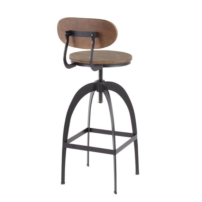 Dakota - Mid-back Adjustable Barstool - Light Gray