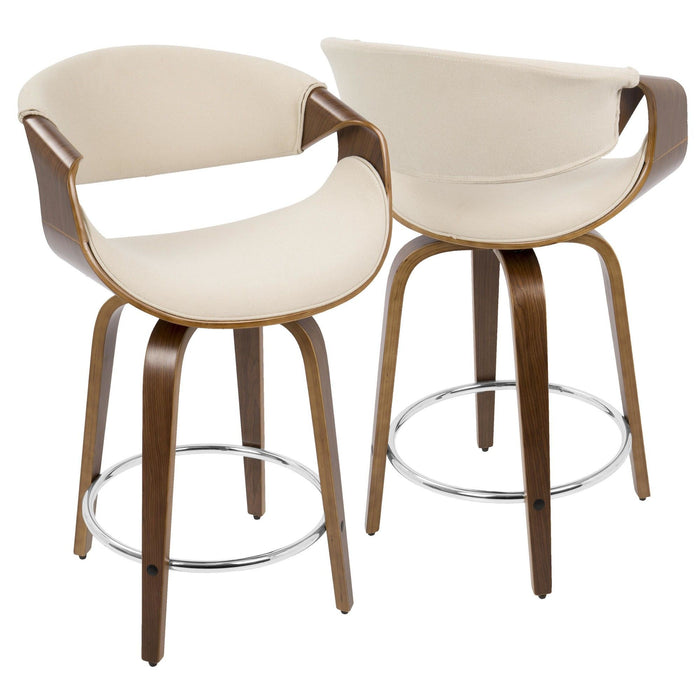 Curvini - 24'' Fixed-Height Counter Stool (Set of 2)