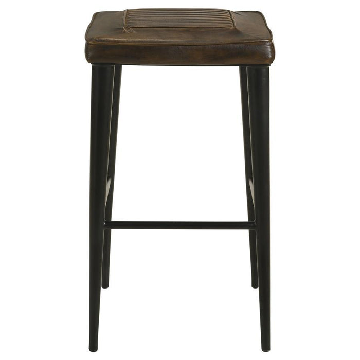 Alvaro - Leather Upholstered Backless Bar Stool (Set of 2)