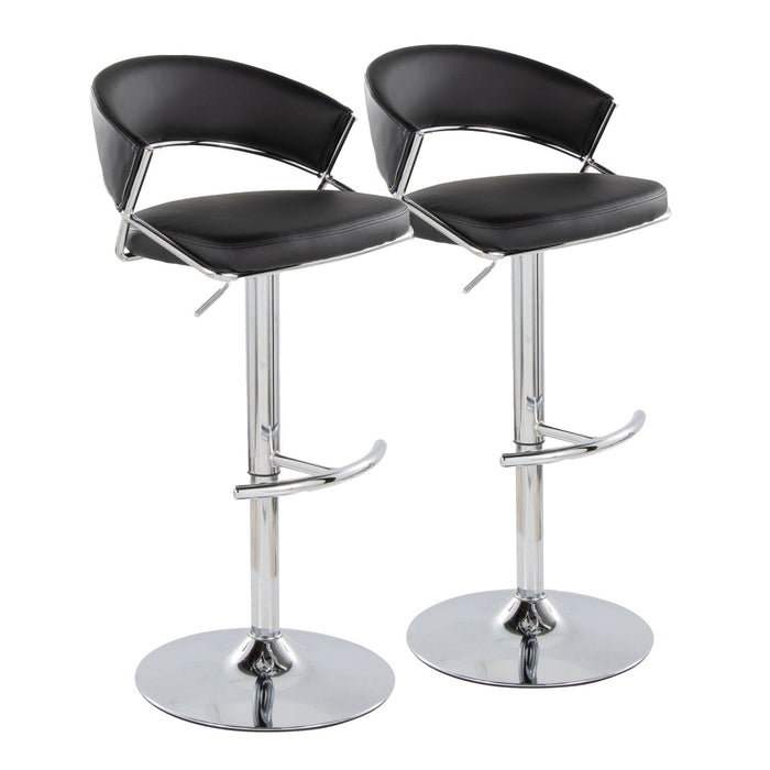 Jie - Adjustable Barstool With Swivel - Chrome Metal (Set of 2)