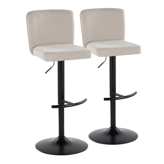 Henry - Adjustable Barstool With Swivel - Black Metal (Set of 2)