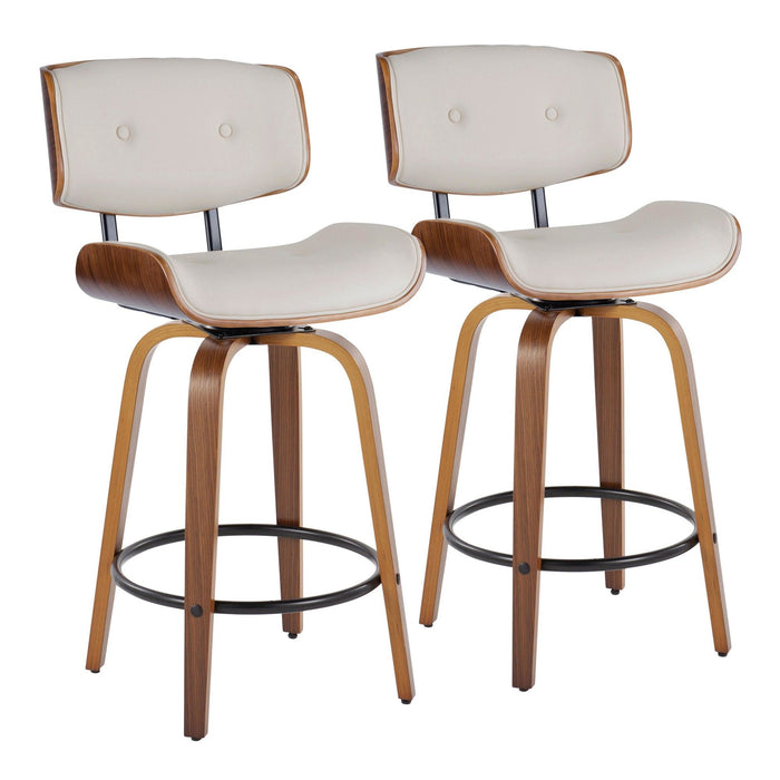 Lombardi - 26" Fixed-Height Counter Stool (Set of 2) - Walnut Base