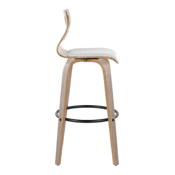 Folia - 30" Fixed-height Barstool (Set of 2) - Gray