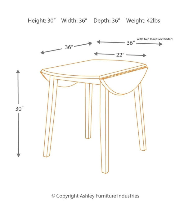 Hammis - Round Dining Drop Leaf Table Set