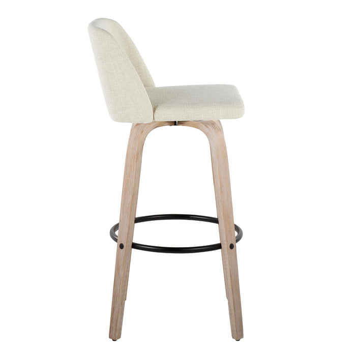 Toriano - 30" Fixed-height Barstool (Set of 2) - Cream And Black