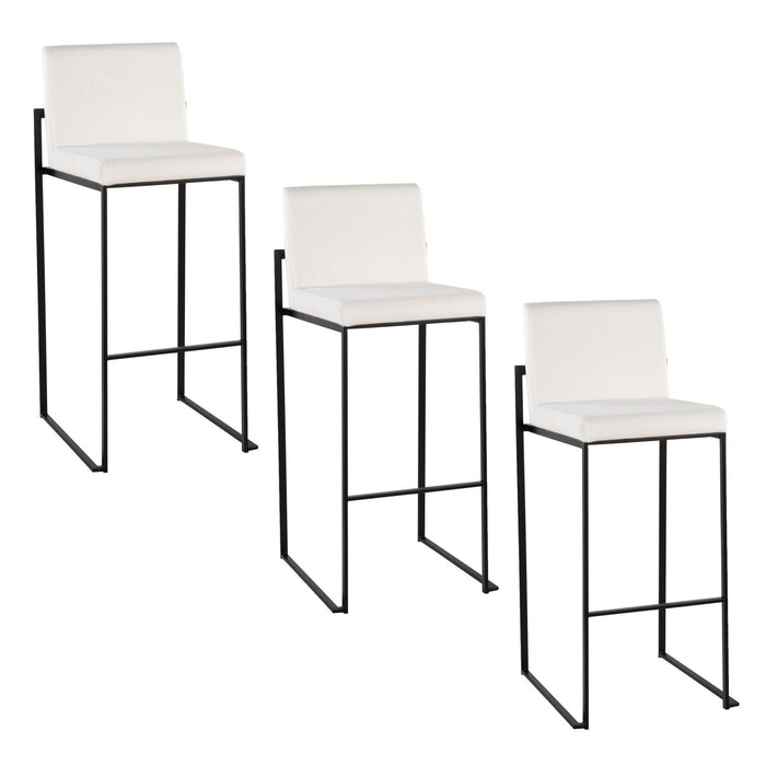 Fuji - High Back Barstool - Black Steel Legs