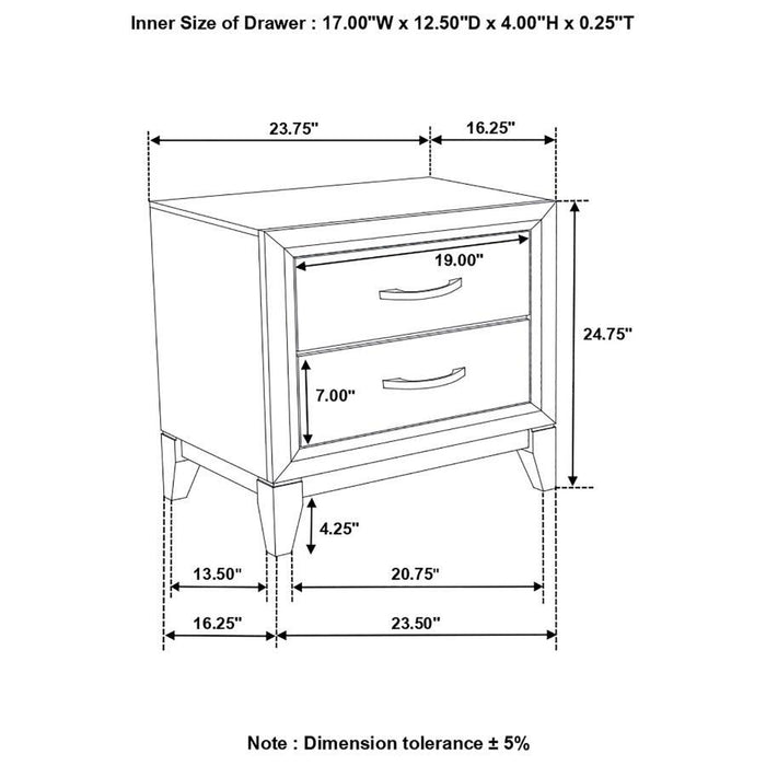 Watson - 2-Drawer Nightstand - Gray Oak And Black