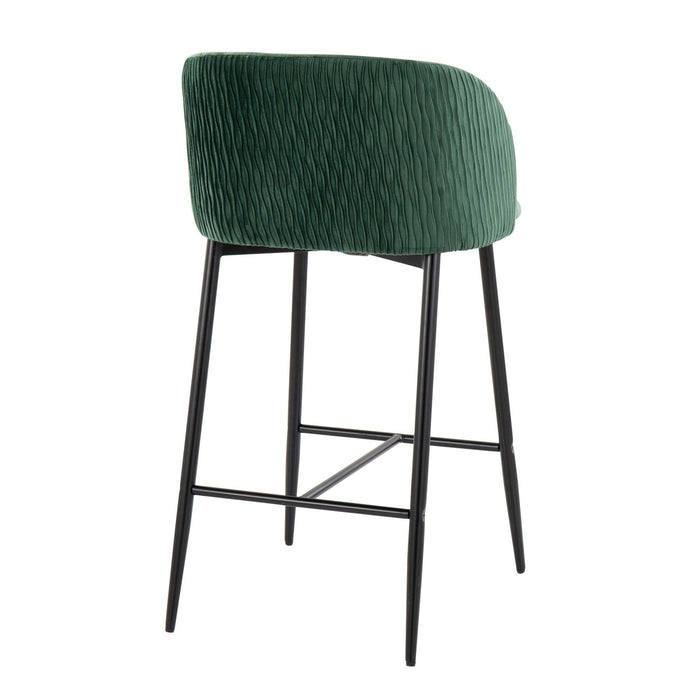 Fran - Pleated Fixed-Height Counter Stool (Set of 2)