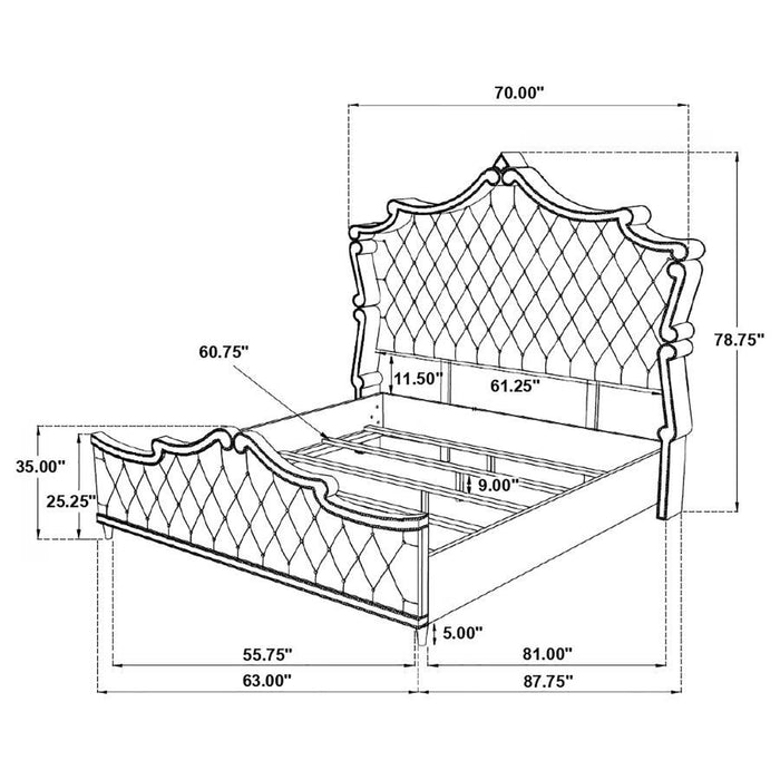 Antonella - Upholstered Panel Bed