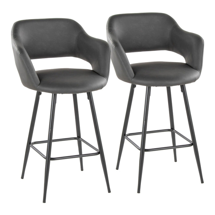 Margarite - 26" Fixed-Height Counter Stool - Black Metal (Set of 2)