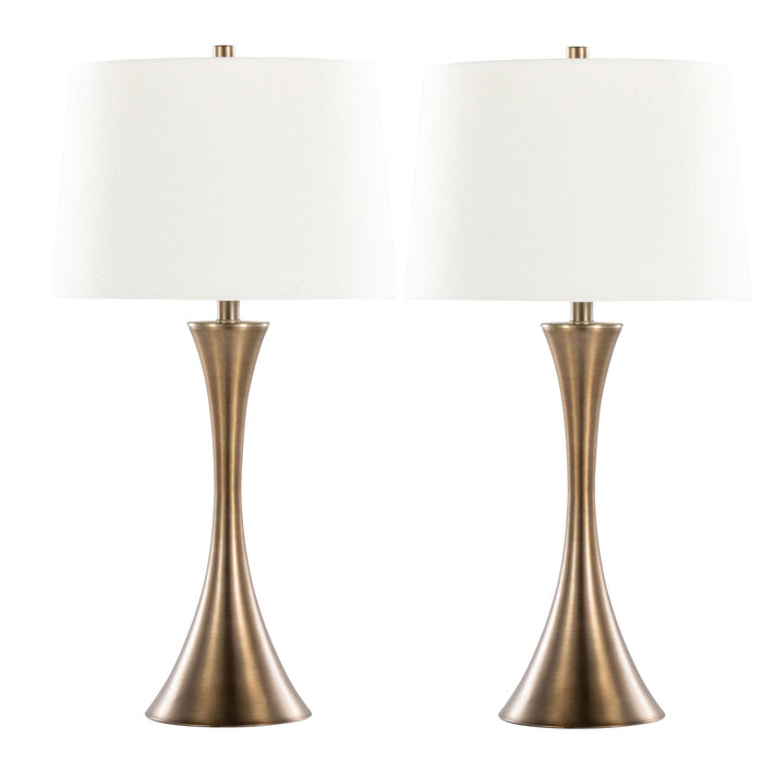 Lenuxe - 29" Metal Table Lamp (Set of 2) - White