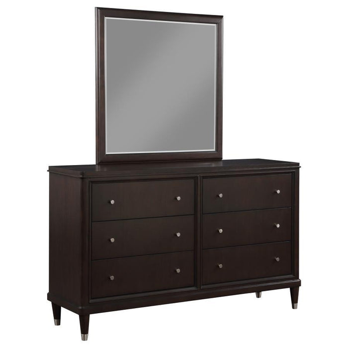 Emberlyn - 6-Drawer Bedroom Dresser With Mirror - Brown