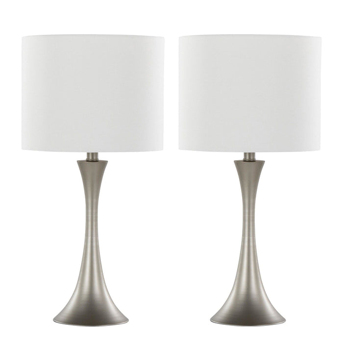 Lenuxe - 24" Metal Table Lamp (Set of 2) - White