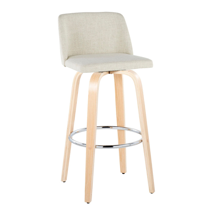 Toriano - 30" Fixed-height Barstool (Set of 2) - Natural And Cream