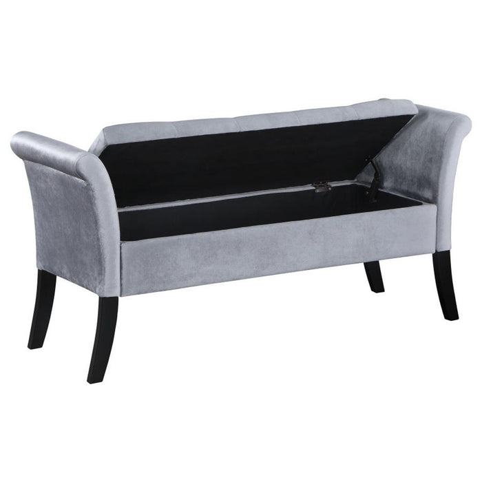 Farrah - Velvet Upholstered Rolled Arm Storage Bench