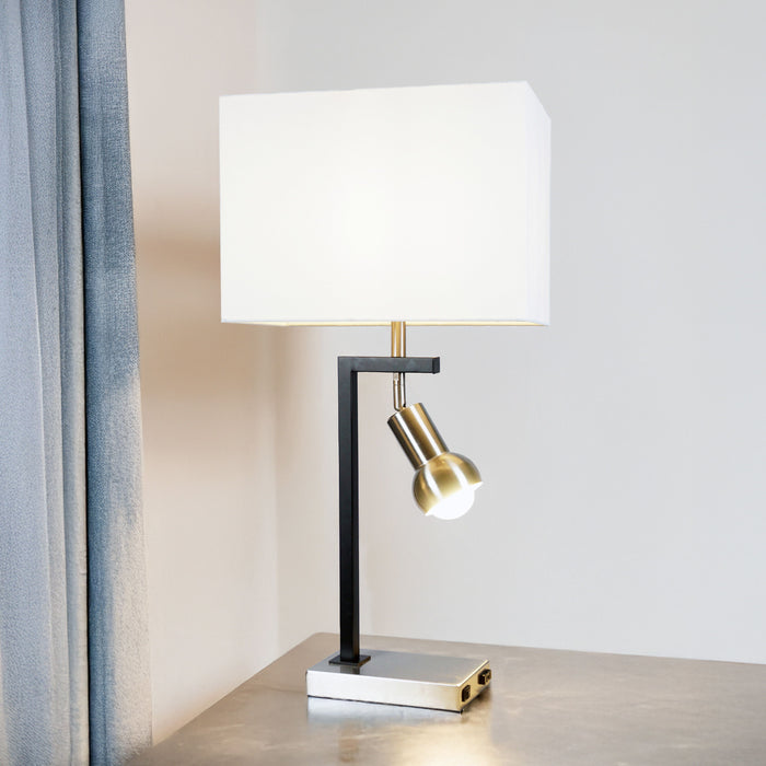 Table Lamp - Black And Brushed Steel