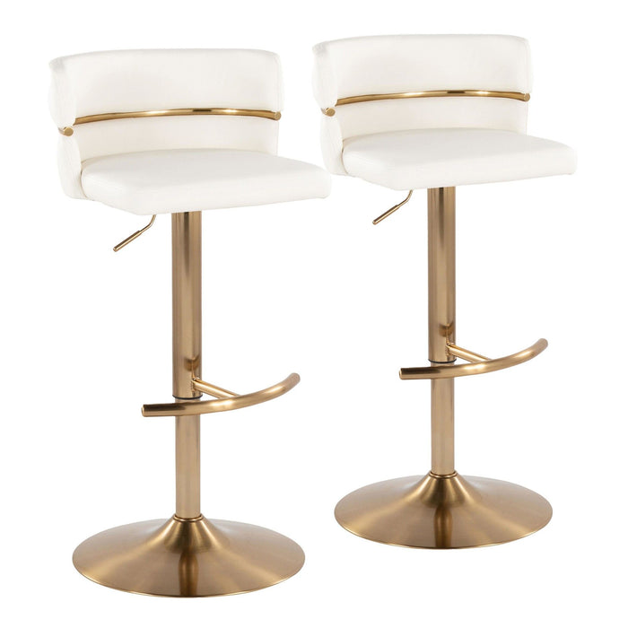 Cinch - Adjustable Barstool (Set of 2) - Gold Base