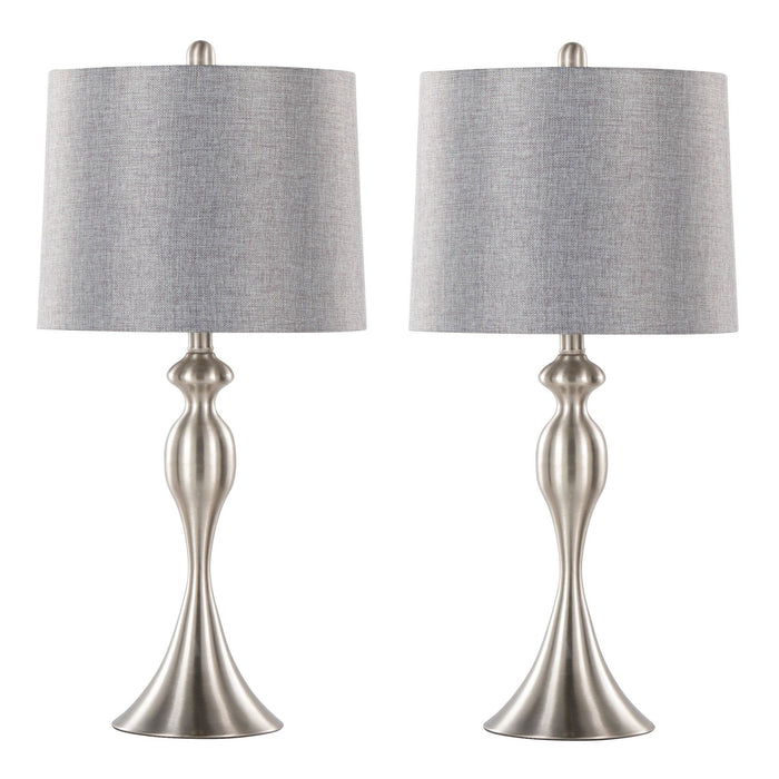 Ashland - 27" Metal Table Lamp (Set of 2) - Gray And Brushed Nickel