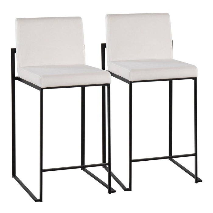 Fuji - High Back Counter Stool - Black Legs