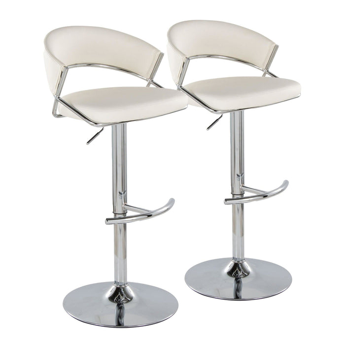 Jie - Adjustable Barstool With Swivel - Chrome Metal (Set of 2)