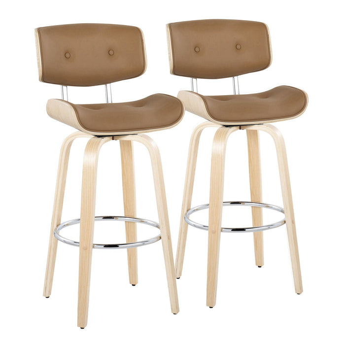 Lombardi - 30" Fixed-Height Barstool (Set of 2) - Natural Base