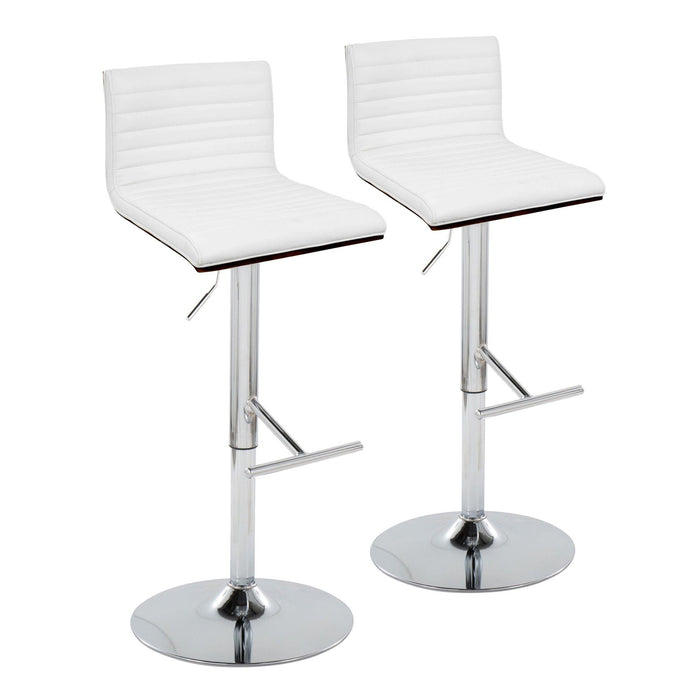 Mason - Adjustable Barstool (Set of 2) - White And Gray