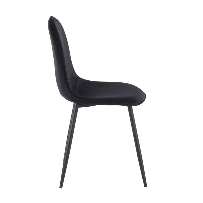 Pebble - Chair - Black Steel And Velvet (Set of 2)