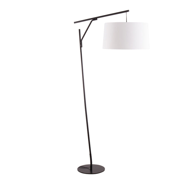 Daniella - Floor Lamp - Black Steel With White Linen Shade