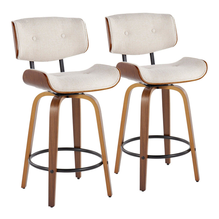 Lombardi - 26" Fixed-Height Counter Stool (Set of 2) - Walnut Base