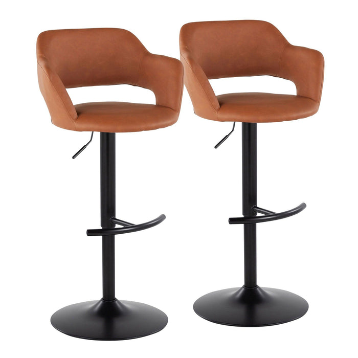 Margarite - Adjustable Barstool With Swivel - Black Metal (Set of 2)