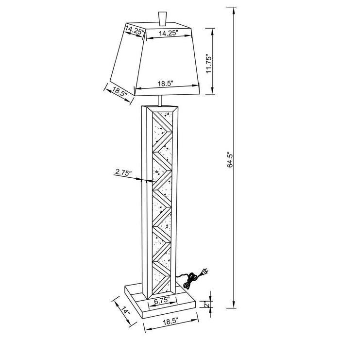 Carmen - Geometric Base Floor Lamp - Silver