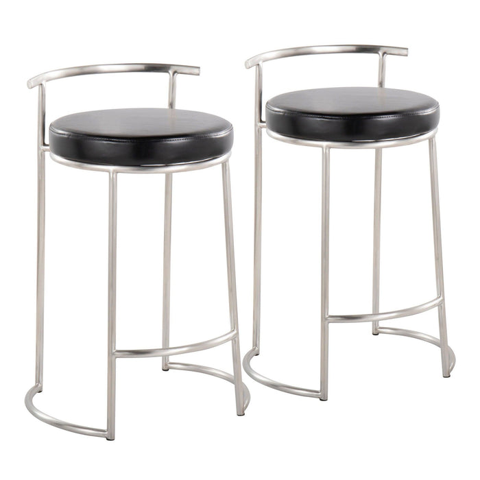 Round Fuji - 26" Fixed-Height Counter Stool (Set of 2)