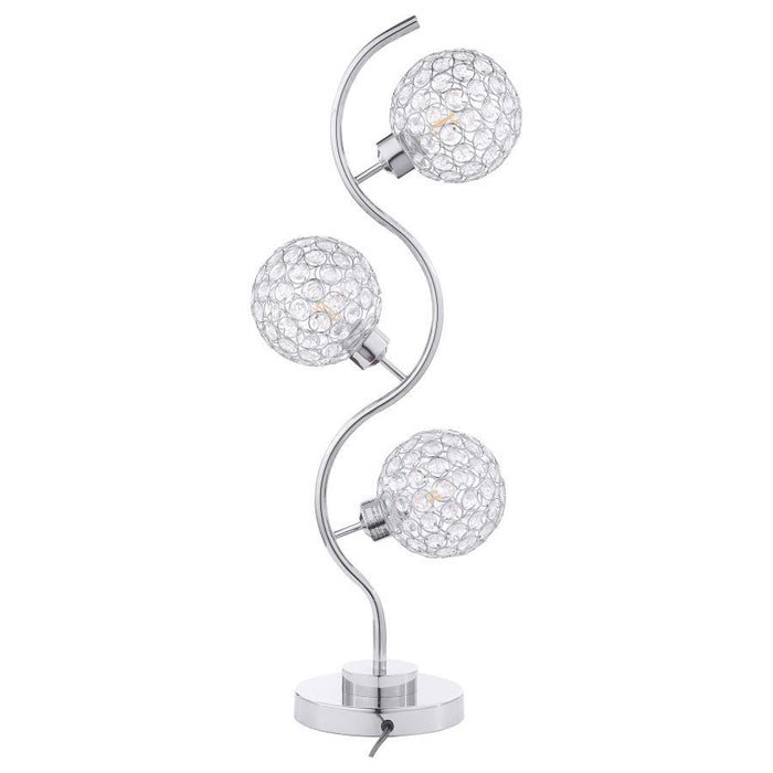 Amberley - 3 Lights Curvy Metal Table Lamp - Silver