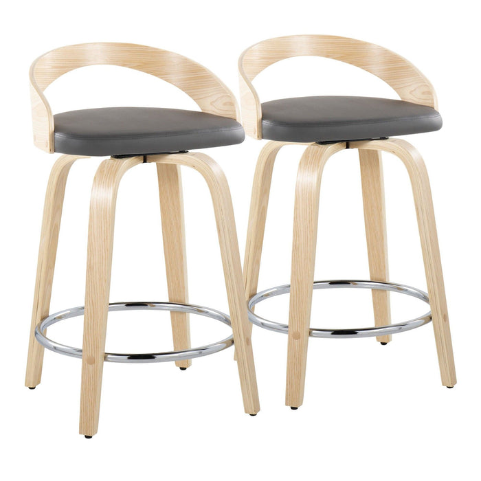 Grotto - 24" Fixed-Height Counter Stool (Set of 2) - Natural Base