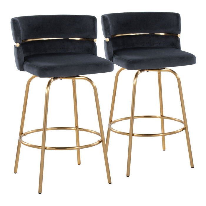 Cinch Claire - 26" Fixed-Height Counter Stool (Set of 2)- Gold Base