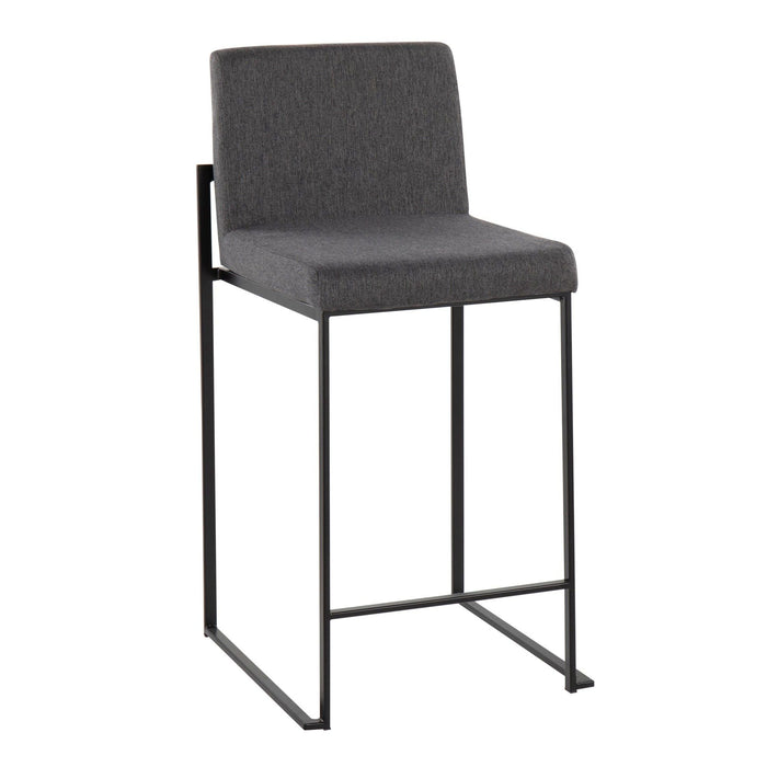 Fuji - High Back Counter Stool - Black Legs