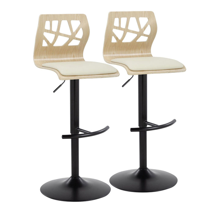 Folia - Adjustable Barstool (Set of 2) - Cream