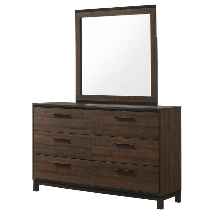 Edmonton - 6-Drawer Dresser With Mirror - Rustic Tobacco