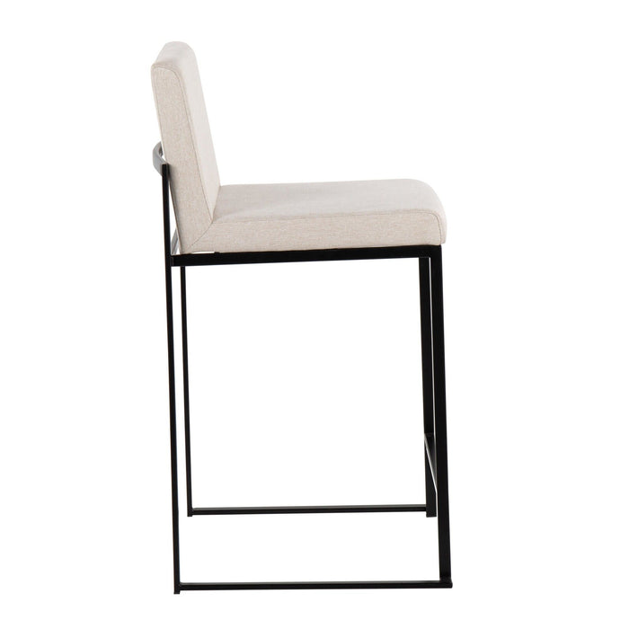 Fuji - High Back Counter Stool - Black Legs