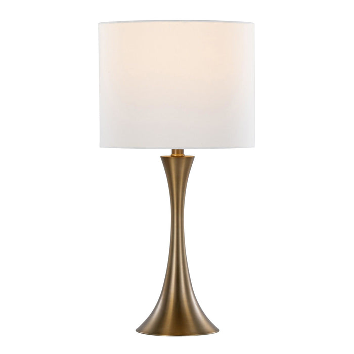 Lenuxe - 24" Metal Table Lamp (Set of 2) - White And Bronze