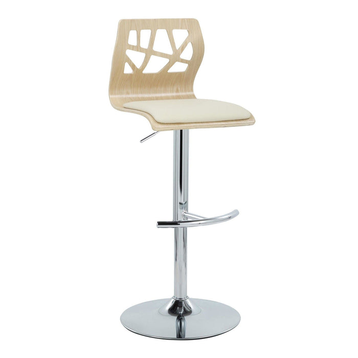 Folia - Adjustable Barstool (Set of 2) - Beige And Natural