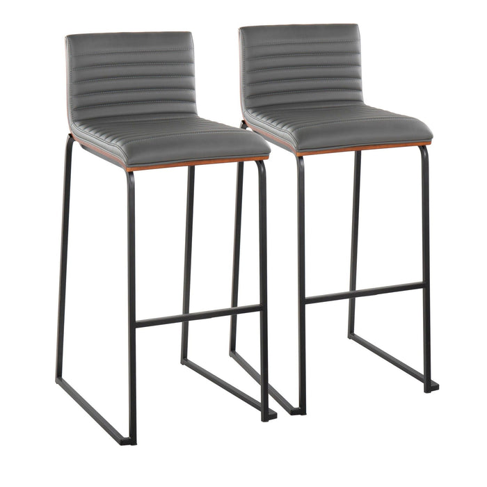 Mason Mara - 30" Fixed-Height Barstool (Set of 2) - Black Legs