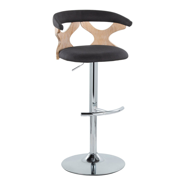 Gardenia - Adjustable Barstool (Set of 2) - Chrome Base & brown Backrest