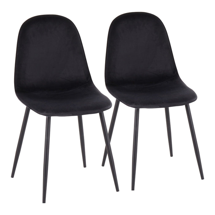 Pebble - Chair - Black Steel And Velvet (Set of 2)