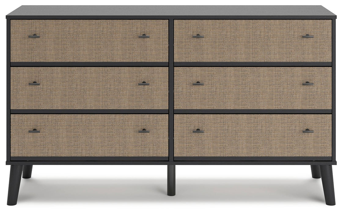 Charlang - Black / Gray - Six Drawer Dresser