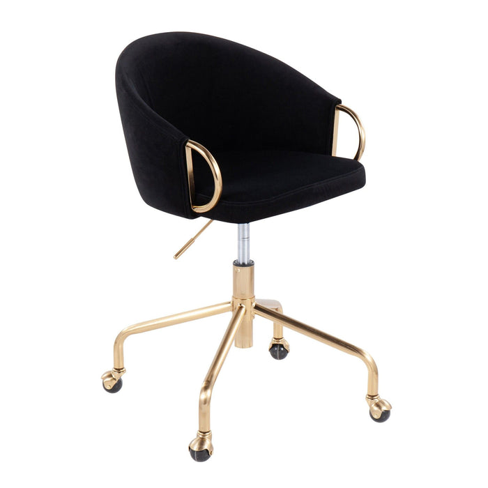 Claire - Task Chair - Gold Metal And Black Velvet